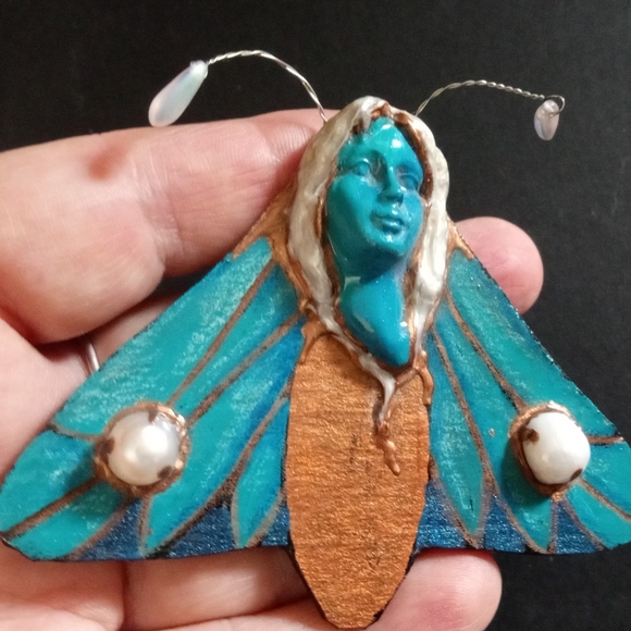 Art Nouveau Fairy Butterfly Brooch - Picture 1 of 5